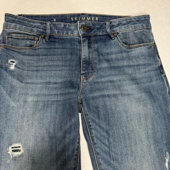 White House Black Market The Skimmer Distressed Mid Rise Jeans Size 8 #2168 - Picture 4 of 10